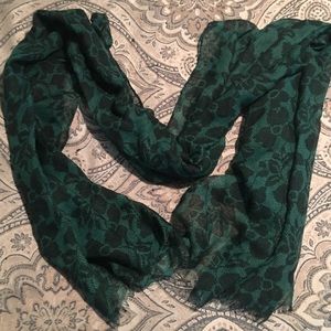 Sheer Black and Green Scarf